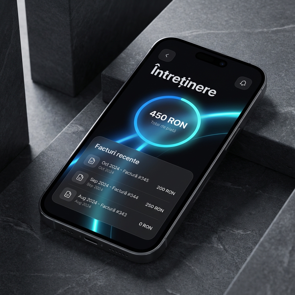 Mockup Aplicație Întreținere și Facturi